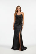 The Seraphina Satin Floor-Length Evening Gown.