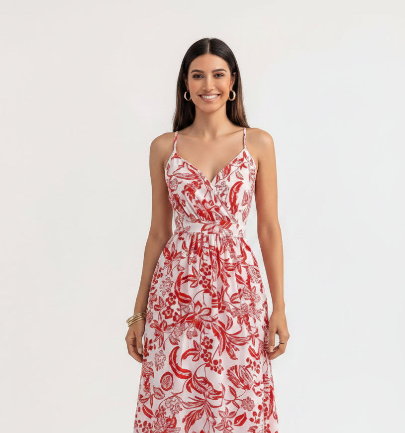 Amalfi Spaghetti Strap Midi Dress