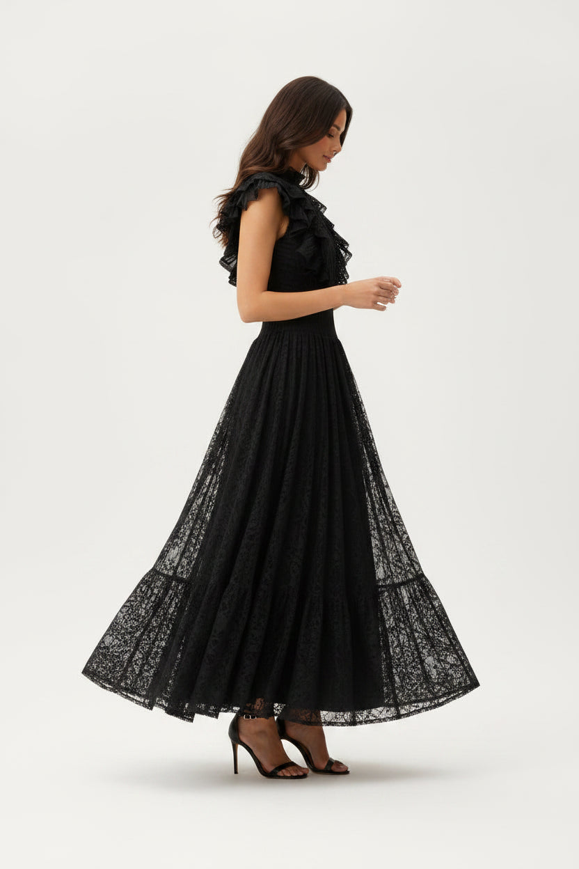 The Seraphina Ruffled Lace Maxi
