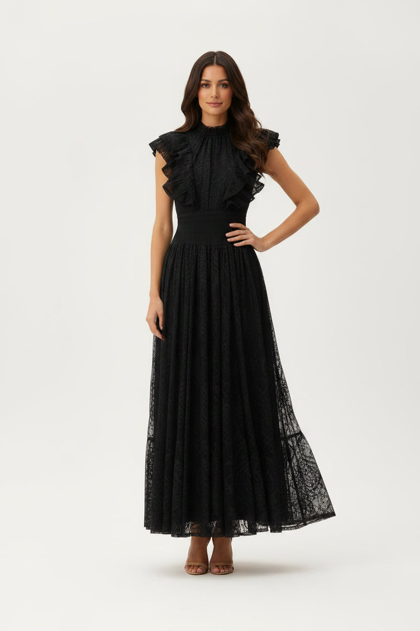 The Seraphina Ruffled Lace Maxi