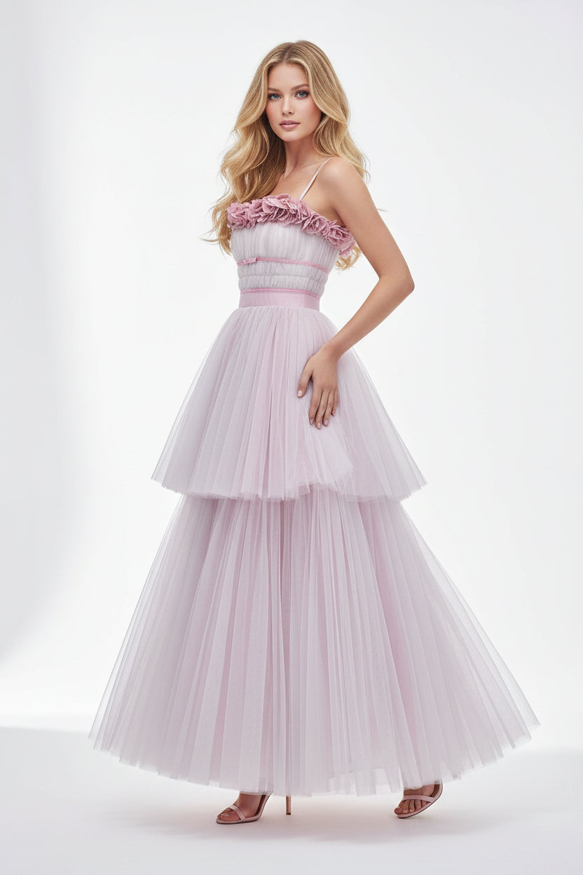 Princess Pink Strapless Luxury Dress