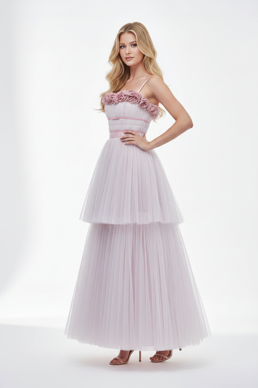 Princess Pink Strapless Luxury Dress