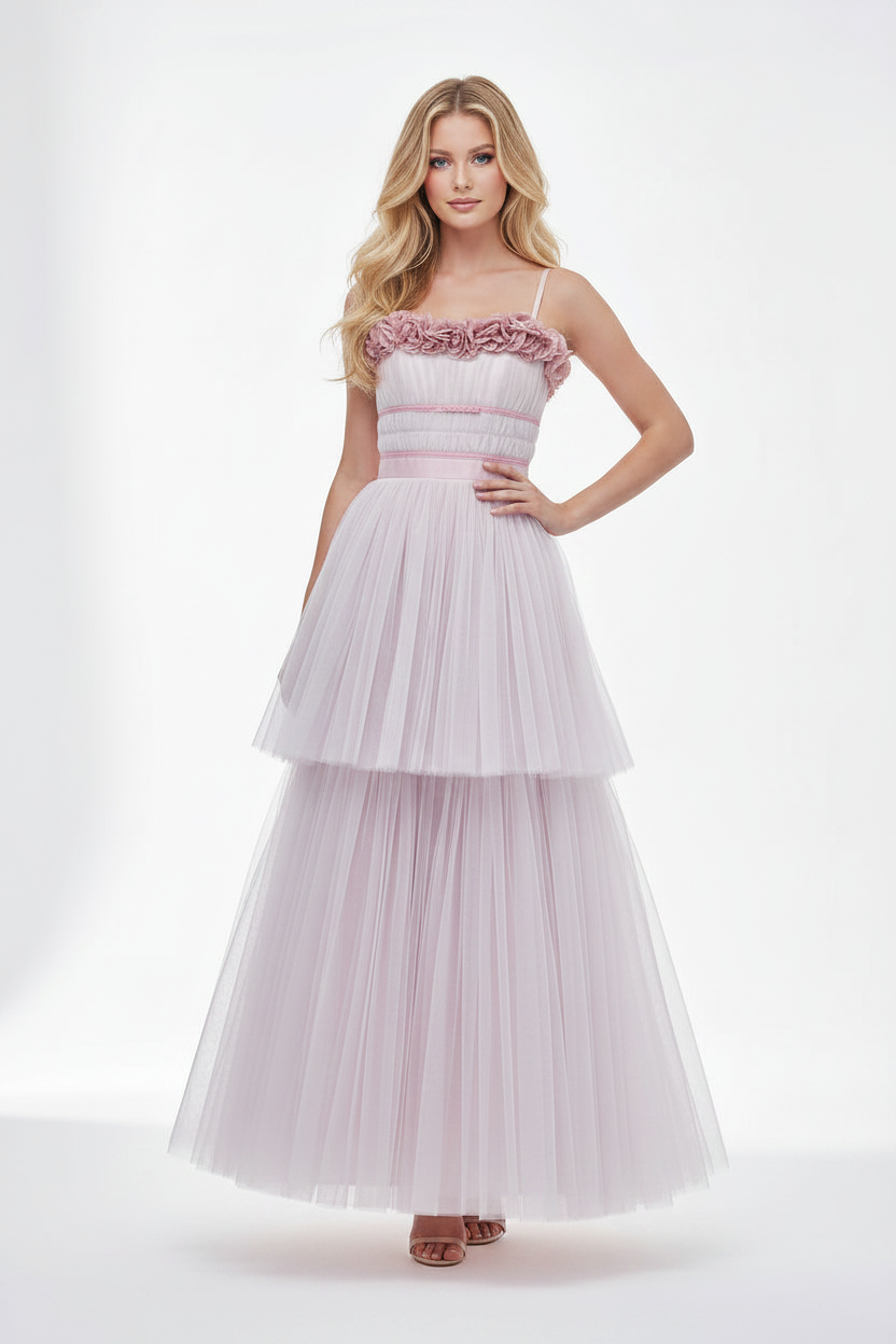 Princess Pink Strapless Luxury Dress