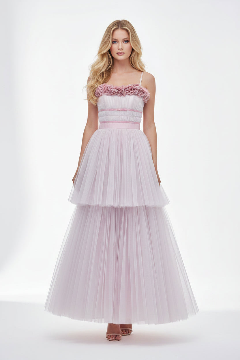 Princess Pink Strapless Luxury Dress