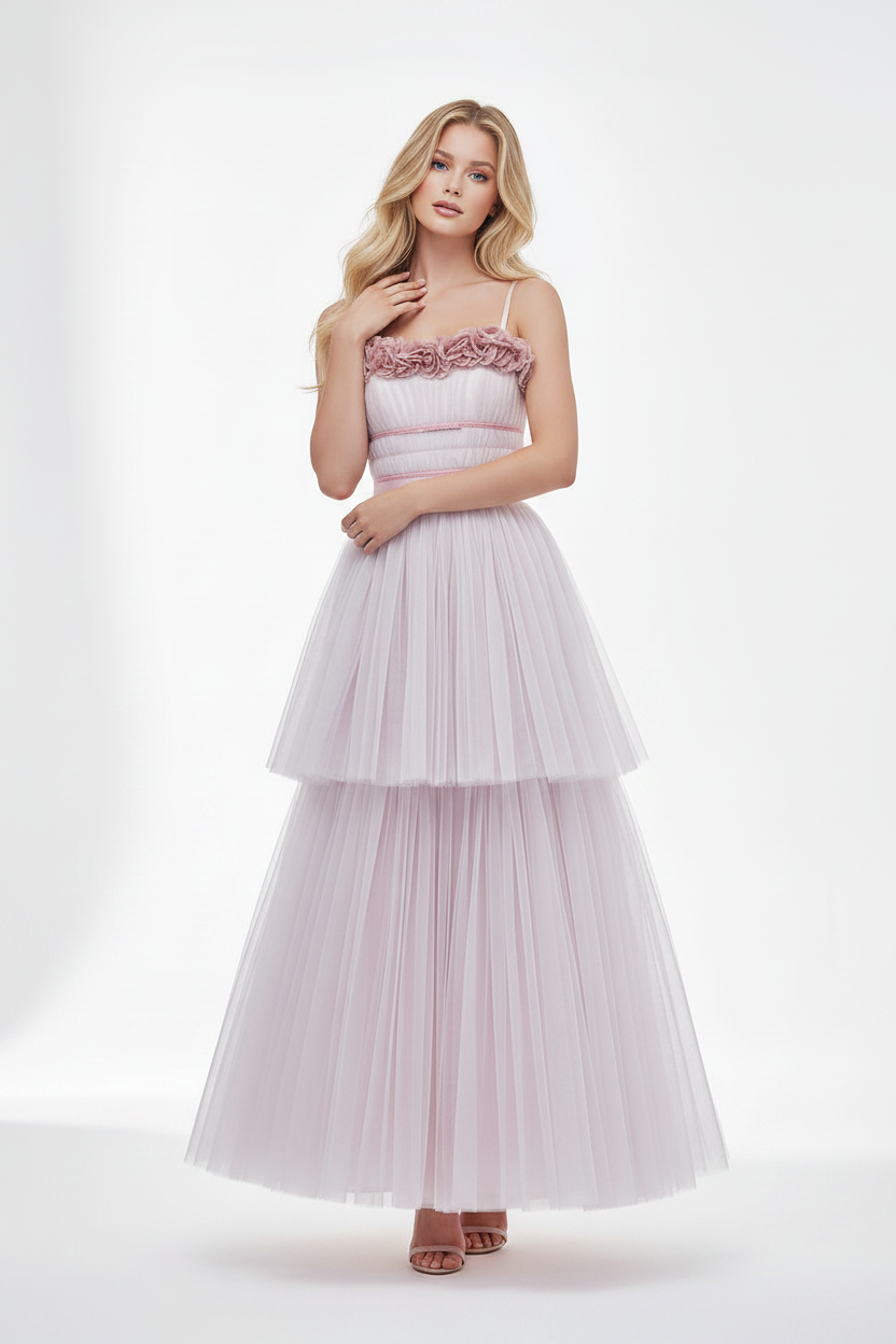 Princess Pink Strapless Luxury Dress