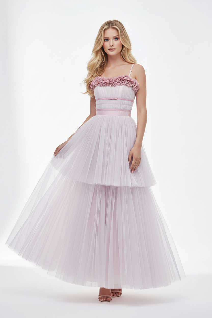 Princess Pink Strapless Luxury Dress