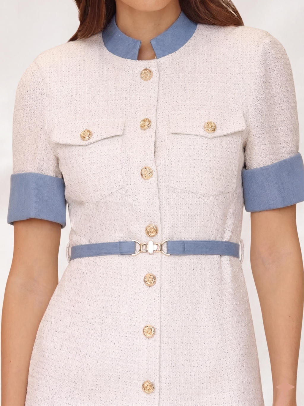 The Beatrice Contrast Stitch Mini Dress