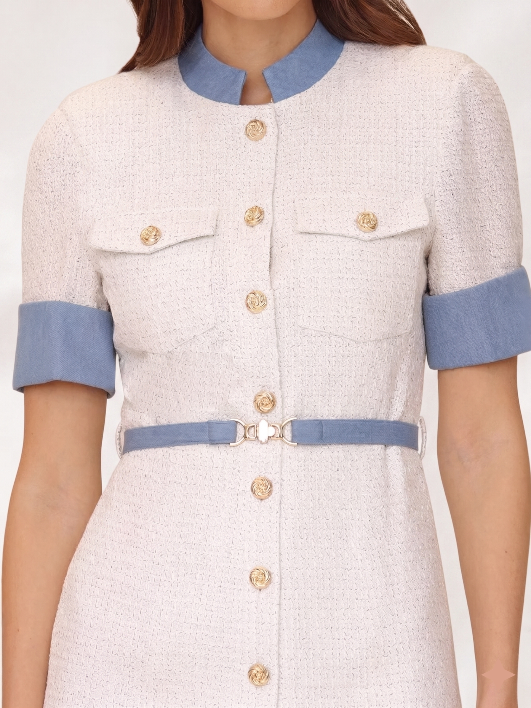 The Beatrice Contrast Stitch Mini Dress