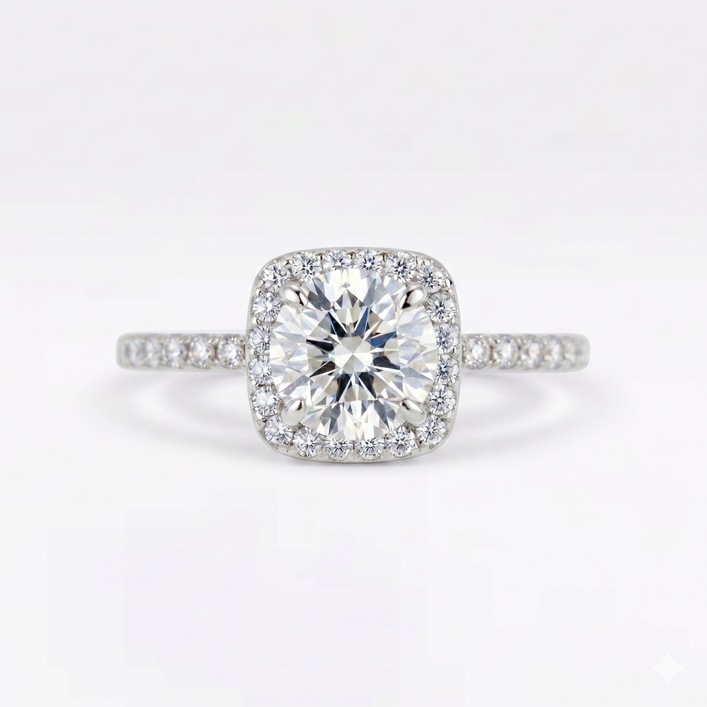 Aurelia 1ct Cushion Cut Solitaire Silver Ring