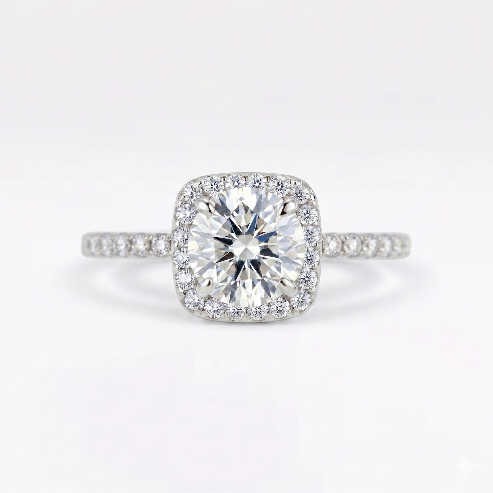 Aurelia 1ct Cushion Cut Solitaire Silver Ring