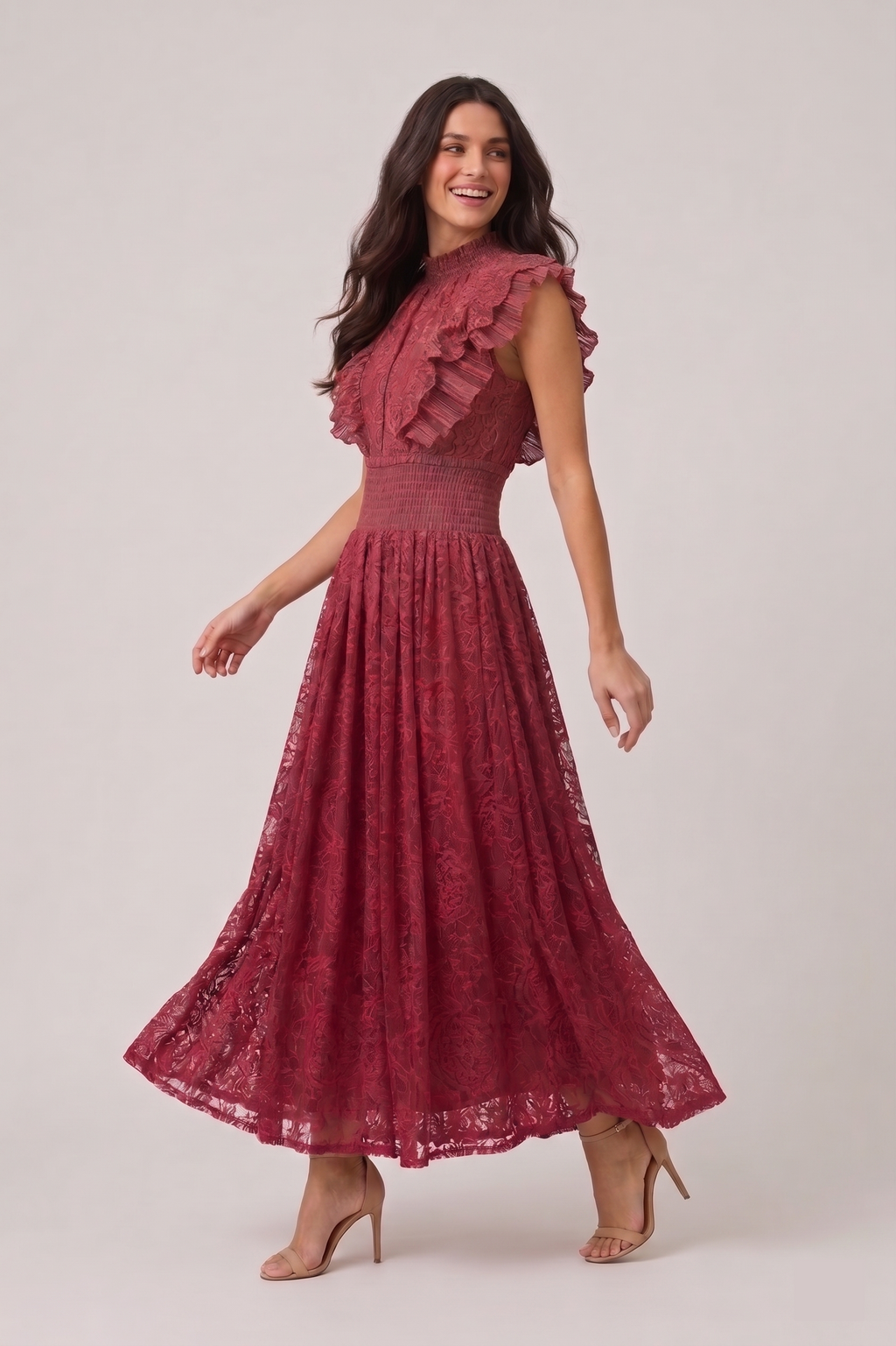 The Seraphina Ruffled Lace Maxi
