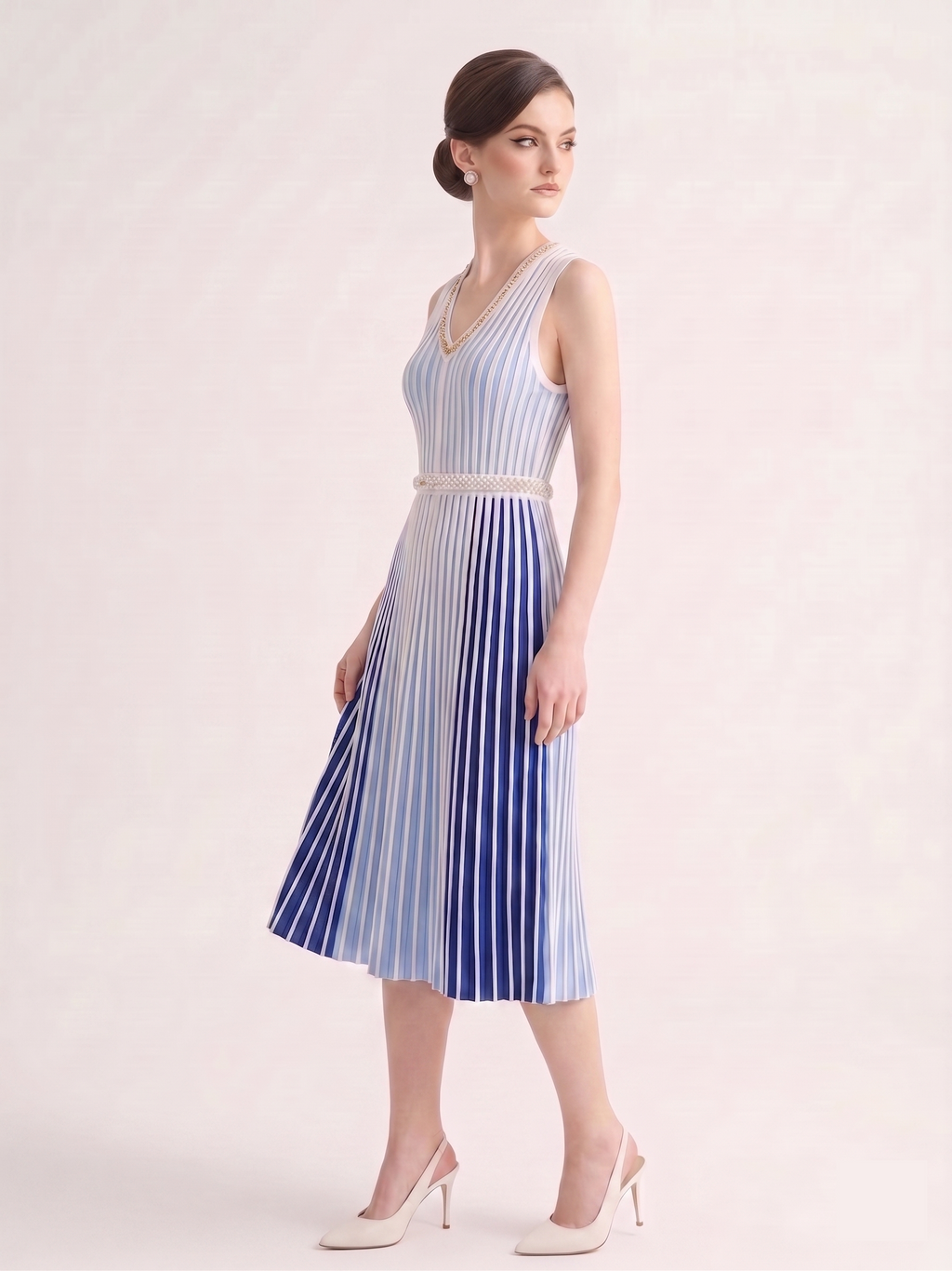 The Penelope Striped Midi Dress