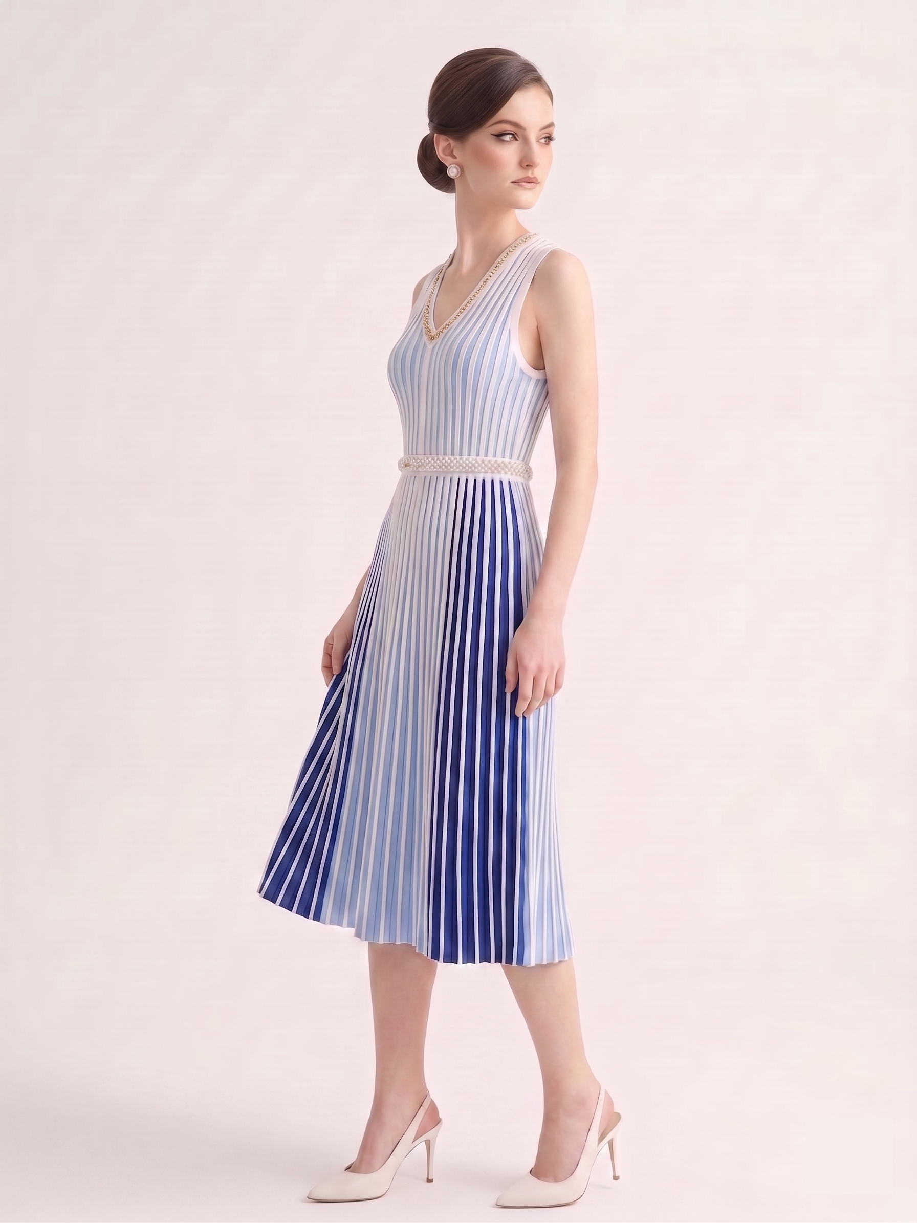 The Penelope Striped Midi Dress
