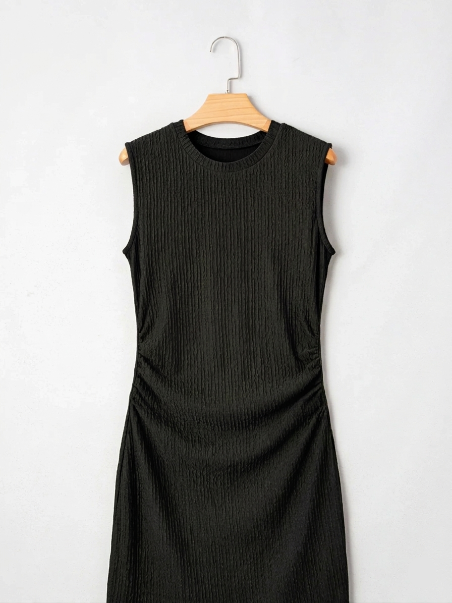 Skye Ribbed Ruched Bodycon Mini Dress