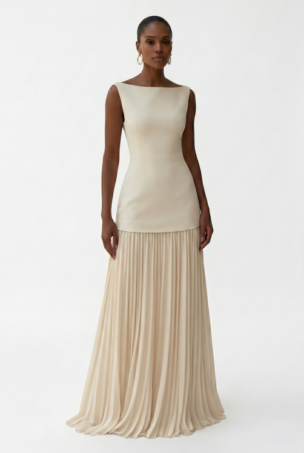 Sleeveless Pleated Maxi Dress