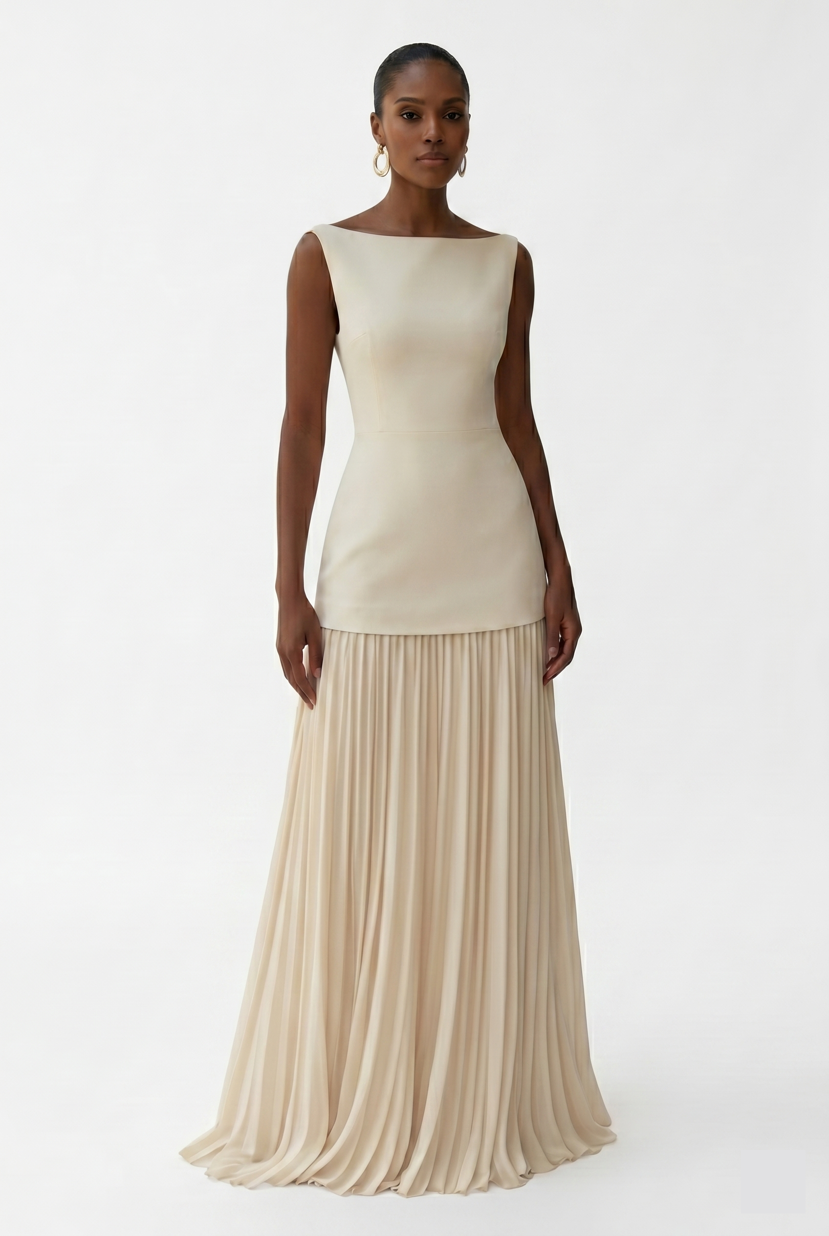 Sleeveless Pleated Maxi Dress