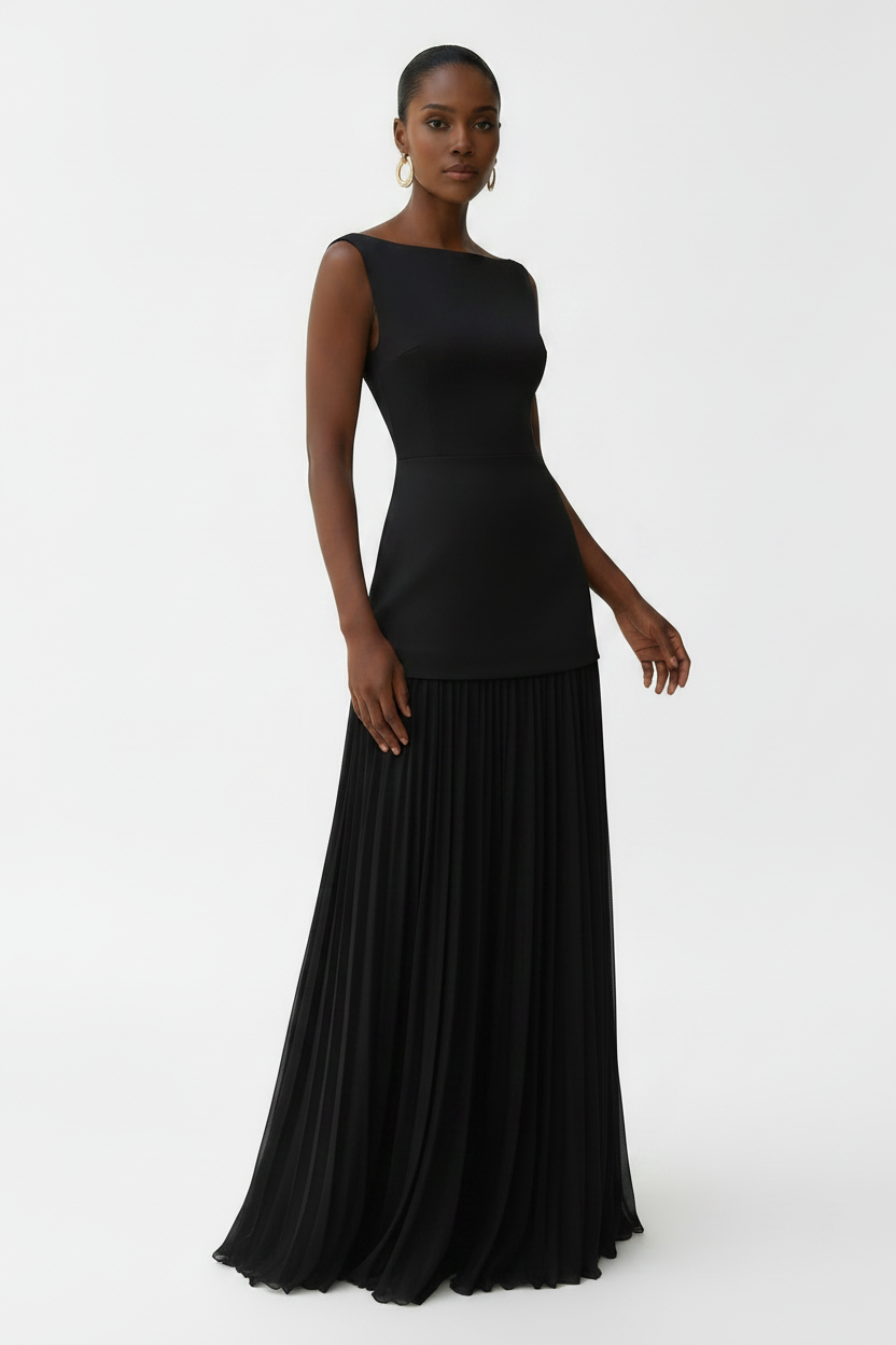 Sleeveless Pleated Maxi Dress