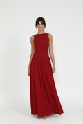 Ruched Sleeveless Maxi Dress