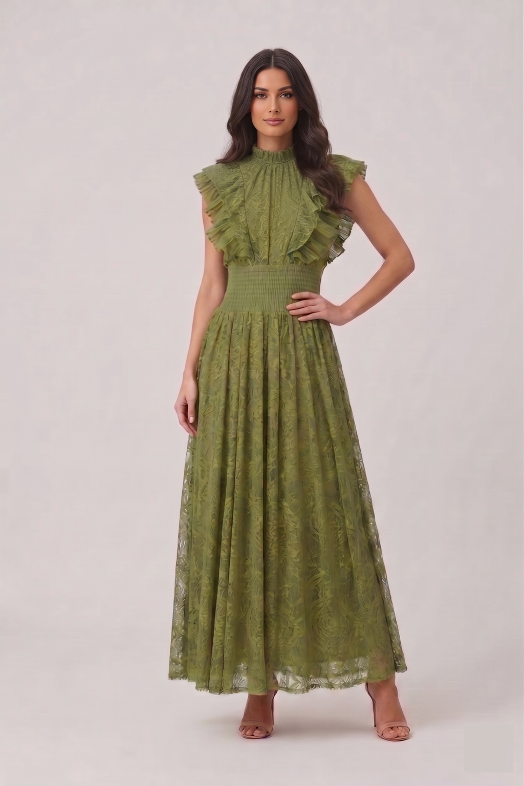 The Seraphina Ruffled Lace Maxi