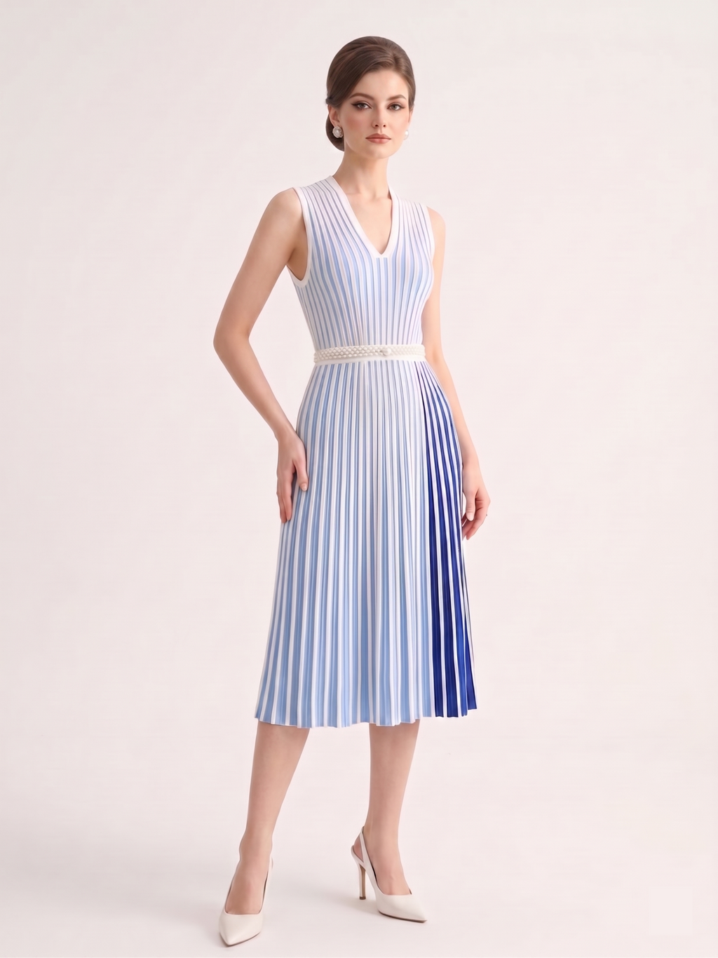 The Penelope Striped Midi Dress