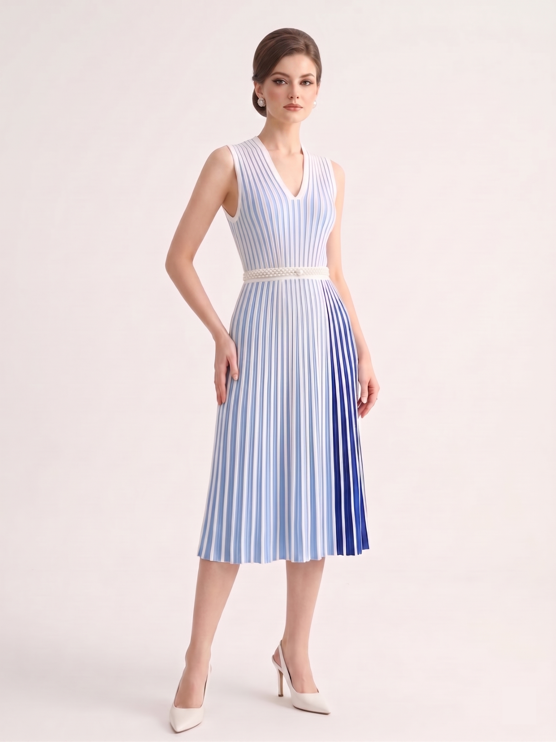 The Penelope Striped Midi Dress
