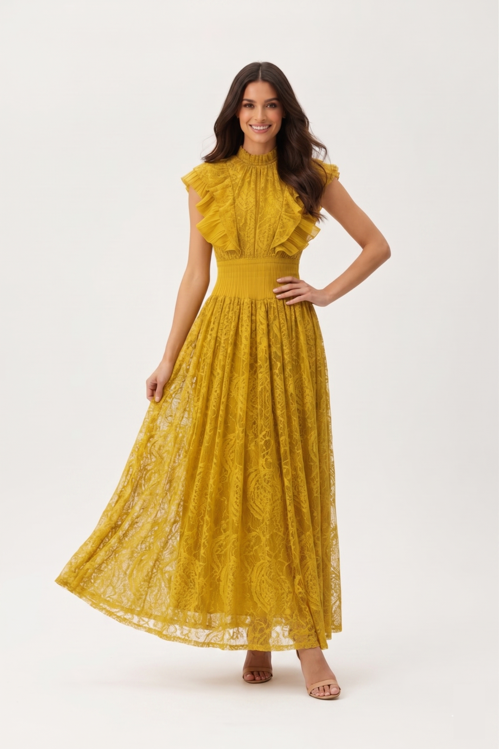 The Seraphina Ruffled Lace Maxi