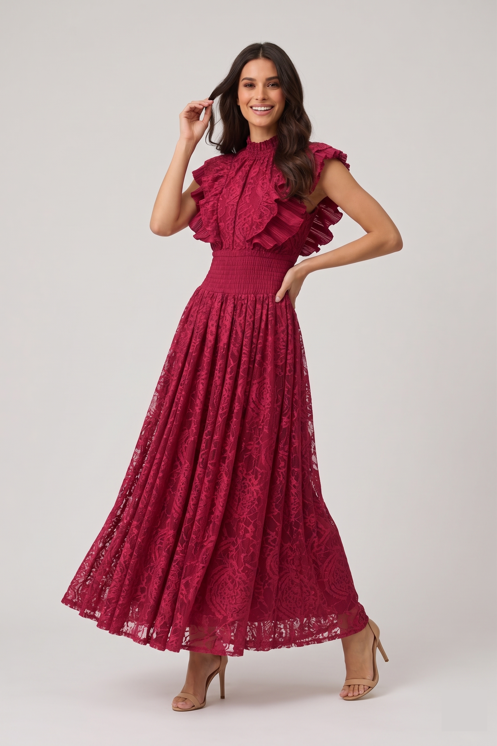 The Seraphina Ruffled Lace Maxi