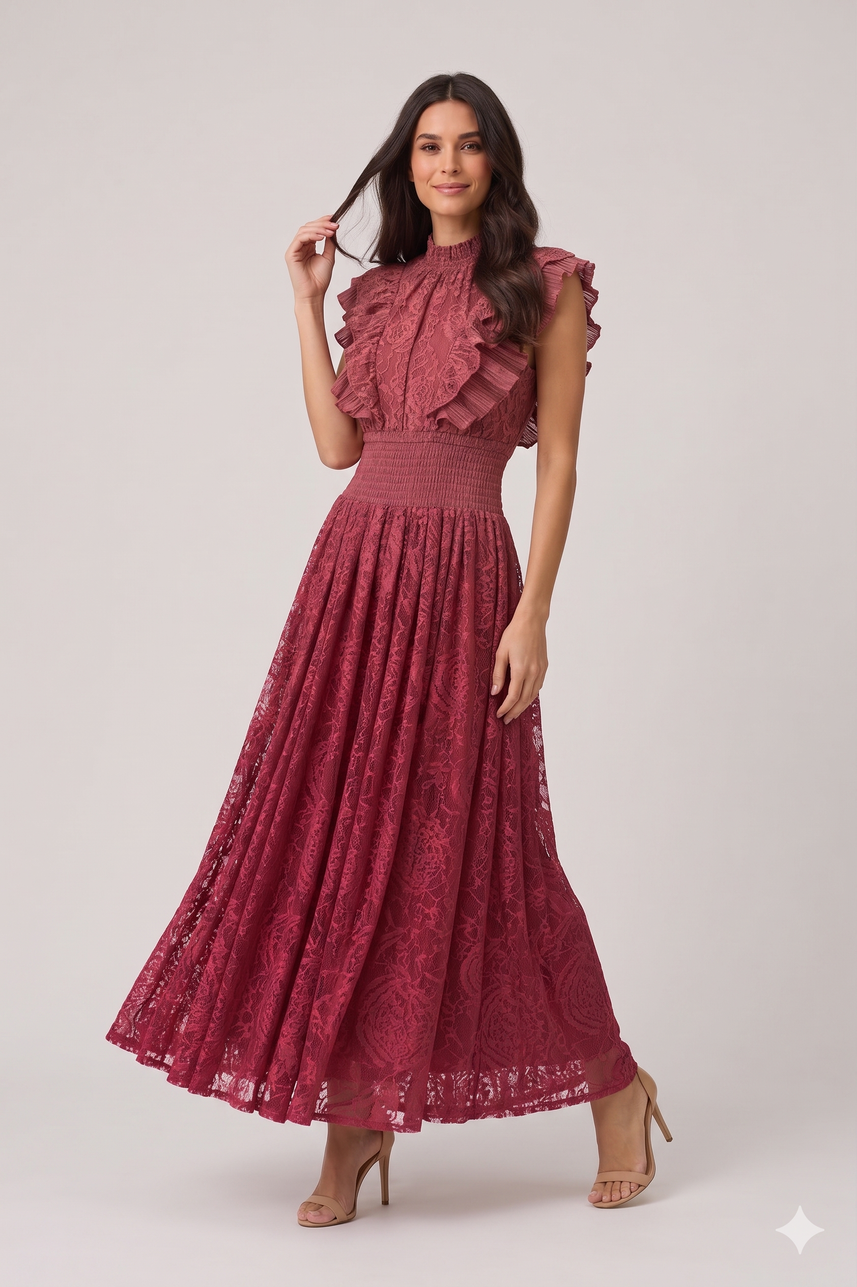 The Seraphina Ruffled Lace Maxi