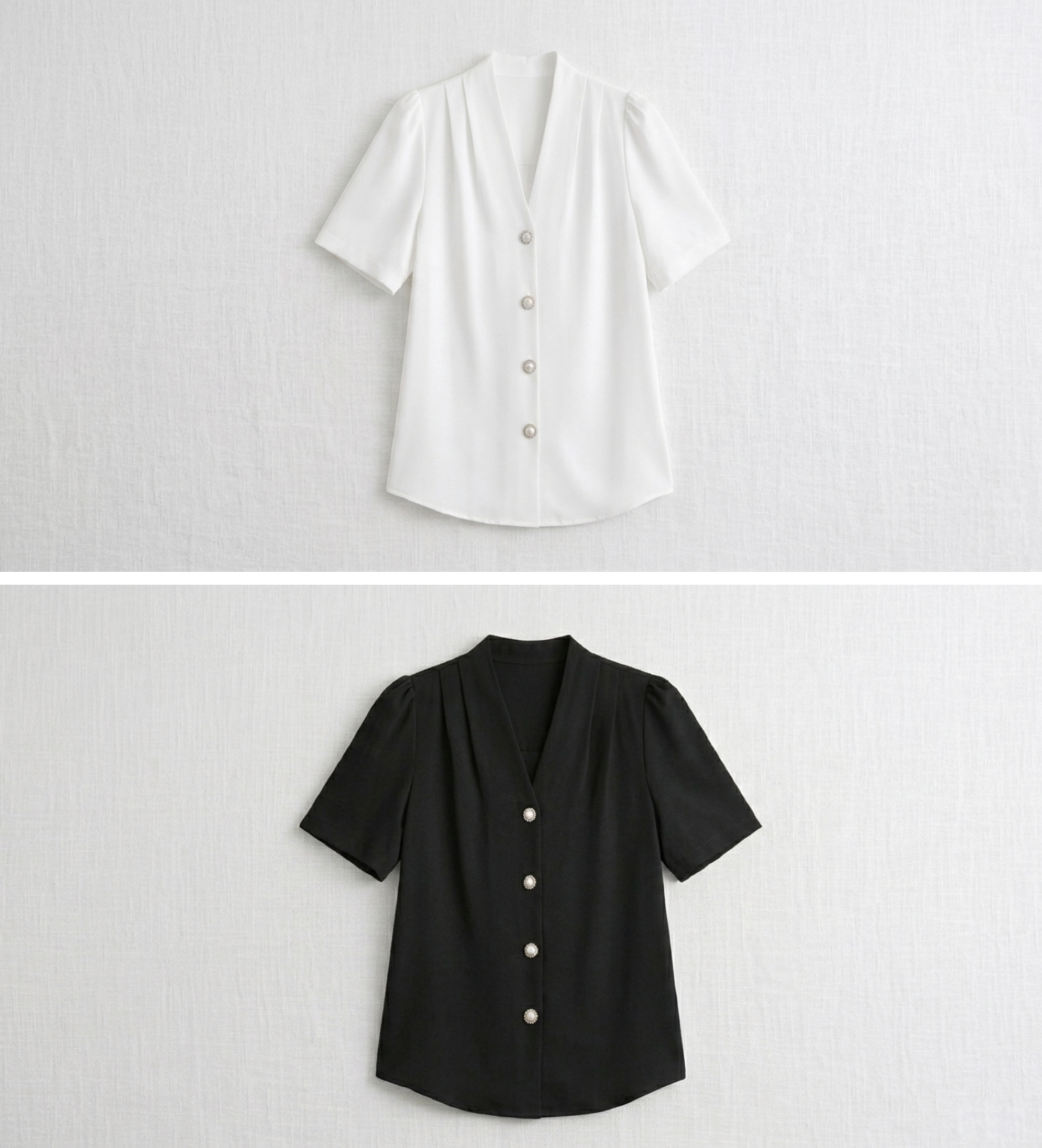 Elegant V-Neck Button-Down Blouse