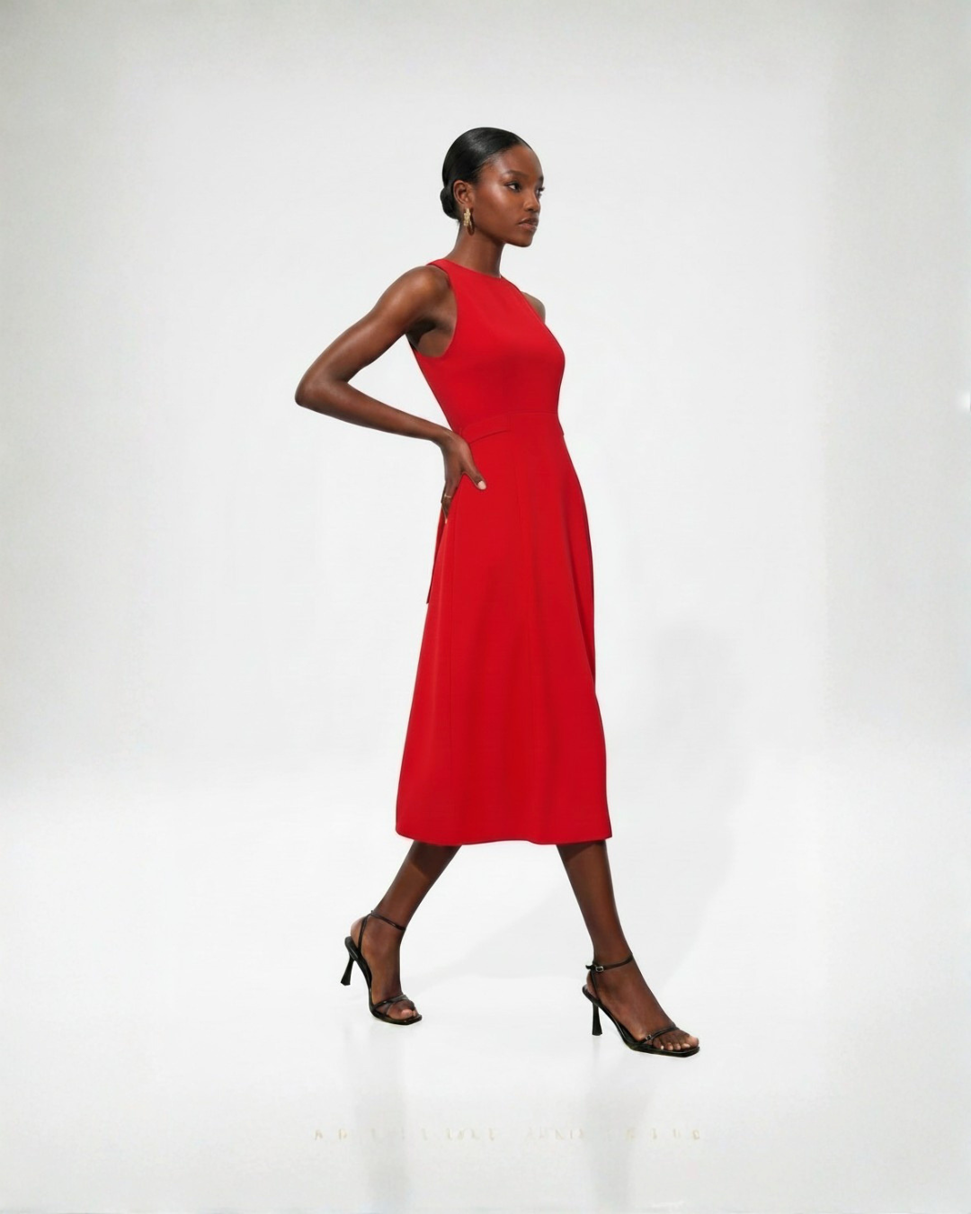 The Avery Mock-Neck Midi Dress
