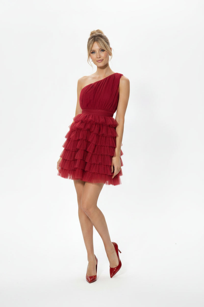 The Scarlett One-Shoulder Sleeveless Mini  Dress